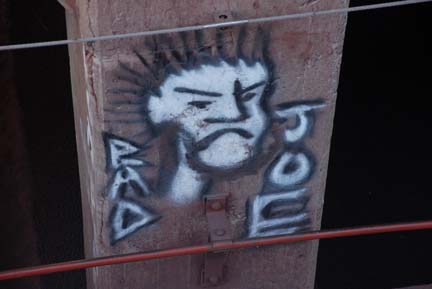 Graffiti on dock wall