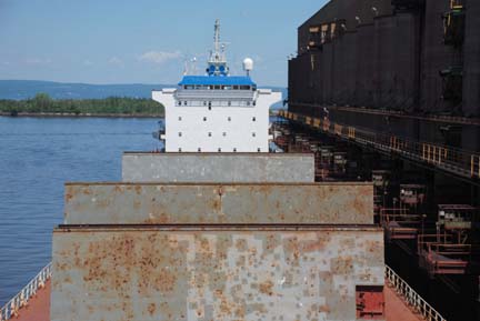 Looking aft over deck of Voyageur Pioneer
