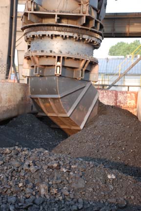 Coal at top of hatch opening