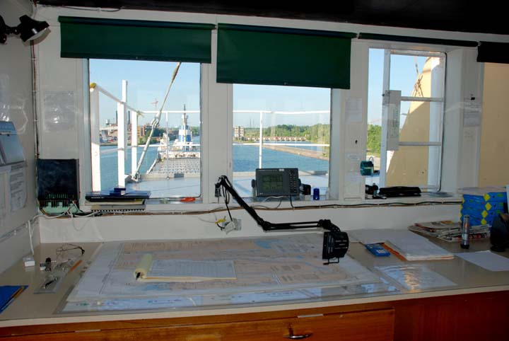 Looking aft from pilothouse on Maritime Trader