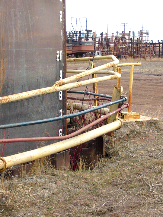 Stem against front of dry dock