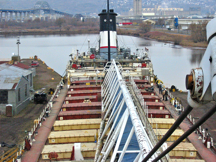 Looking aft from top of boom housing: Mississagi