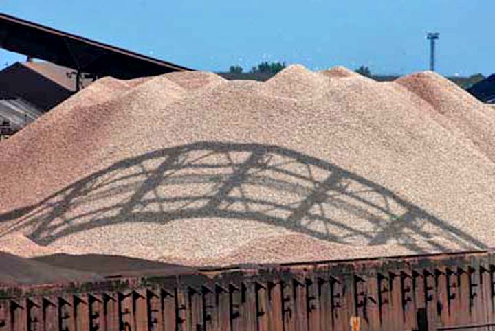 Limestone storage pile