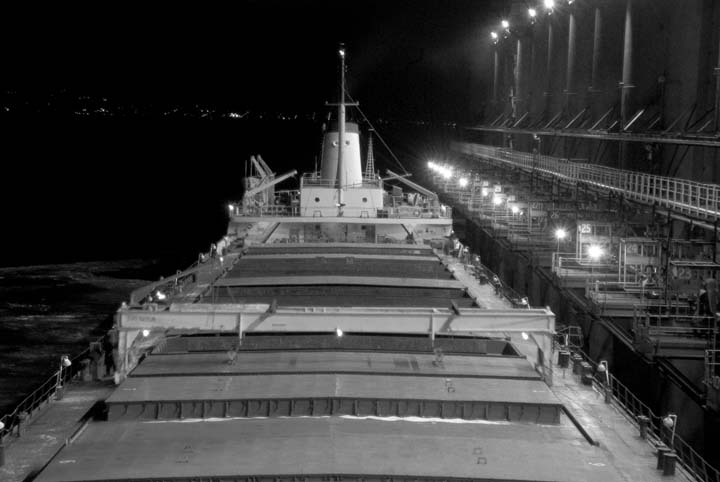 Looking aft down deck of J. W. Shelley
