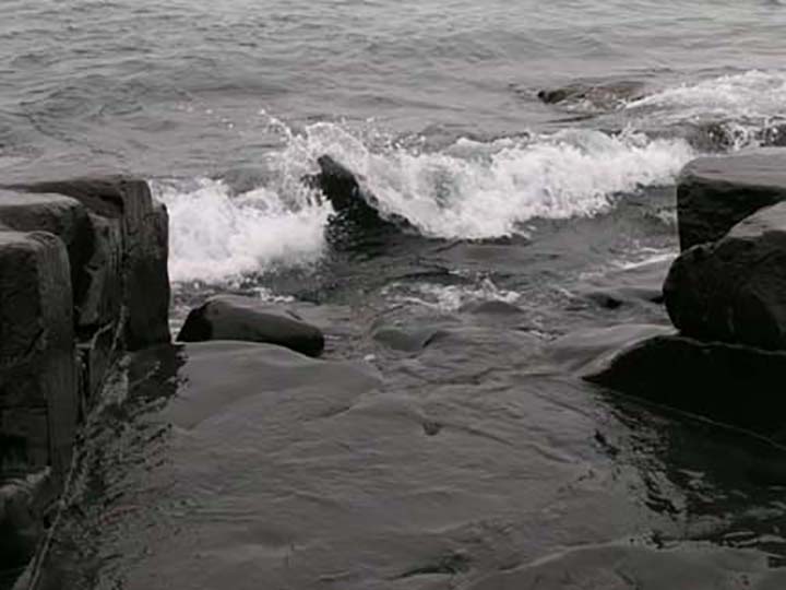 Rocks on shoreline