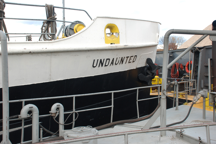 Area where tug connects with barge