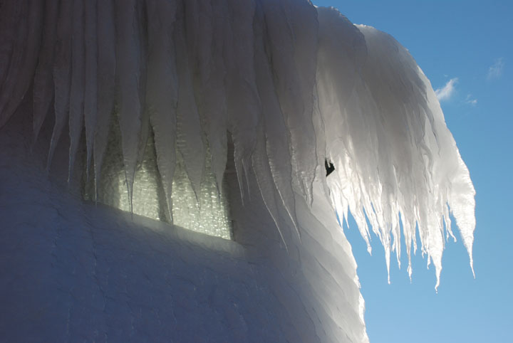 Ice coated crows nest