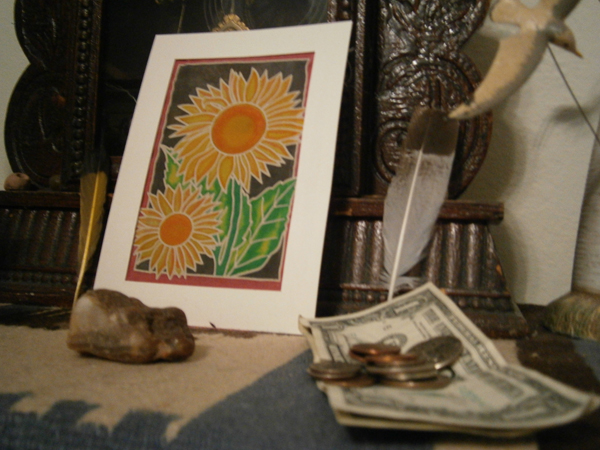 Diane's exquistie silk fabric painting