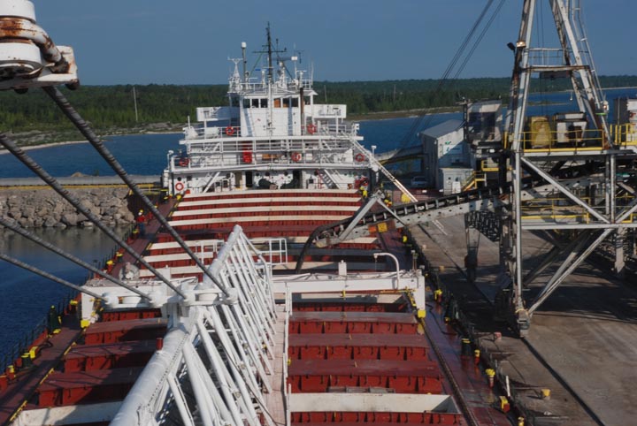 Ship at dock at Stoneport