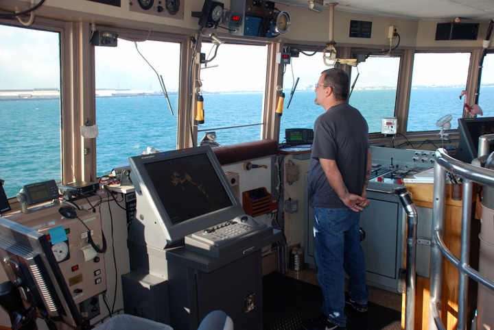 Pilothouse of vessel