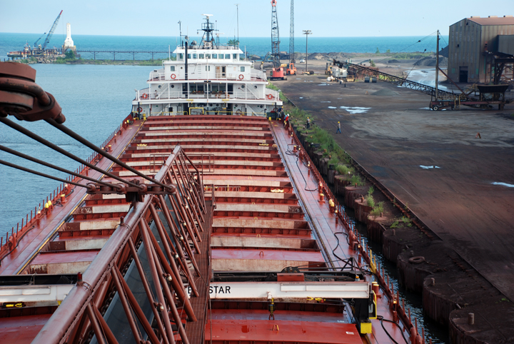 Oberstar alongside dock