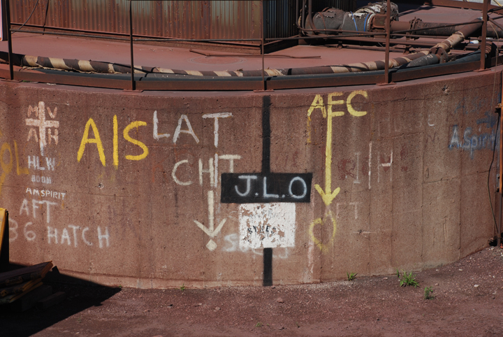 Marks on dockside