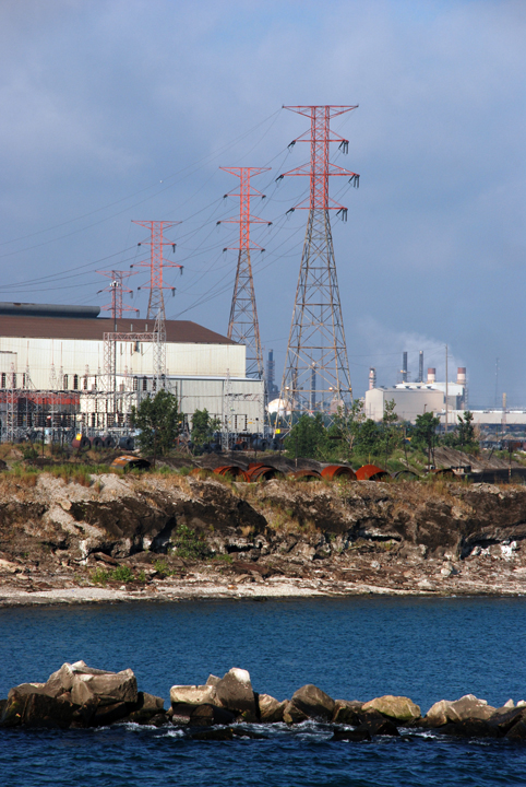 Power lines at steel mill