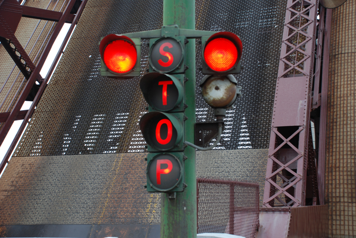 Ewing Street bridge stop light