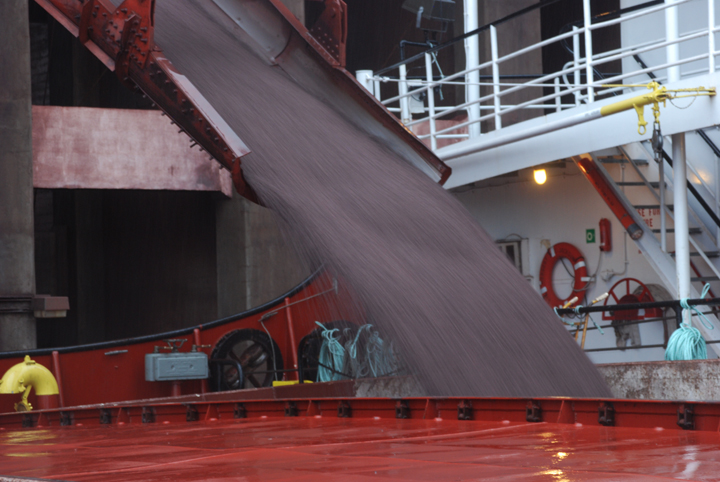 loading iron ore